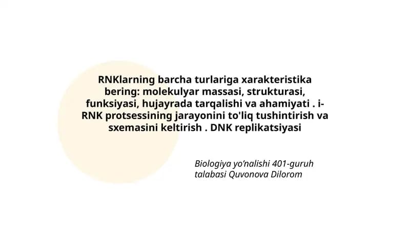 RNK va i-RNK protsessi