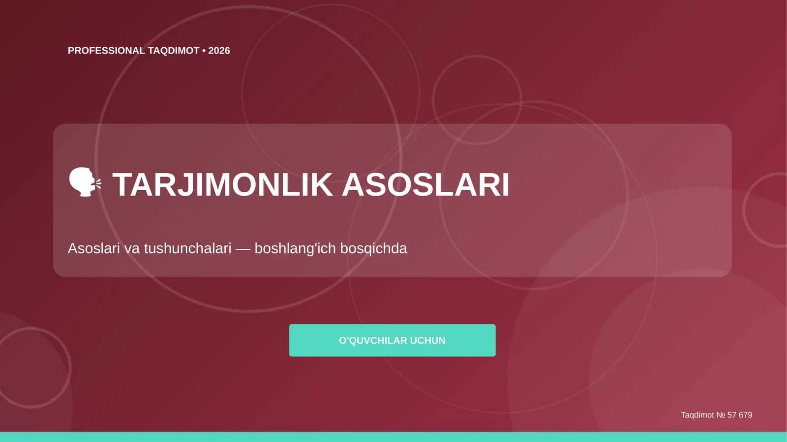 TARJIMONLIK ASOSLARI