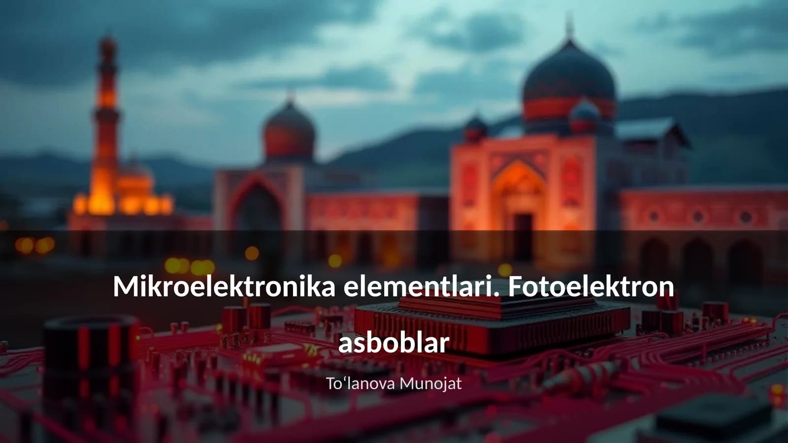 Mikroelektronika elementlari. Fotoelektron asboblar