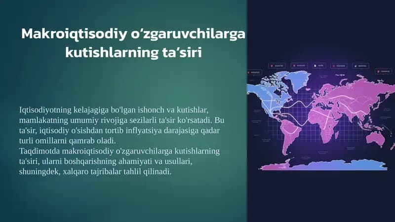 Makroiqtisodiy o‘zgaruvchilarga kutishlarning ta’siri