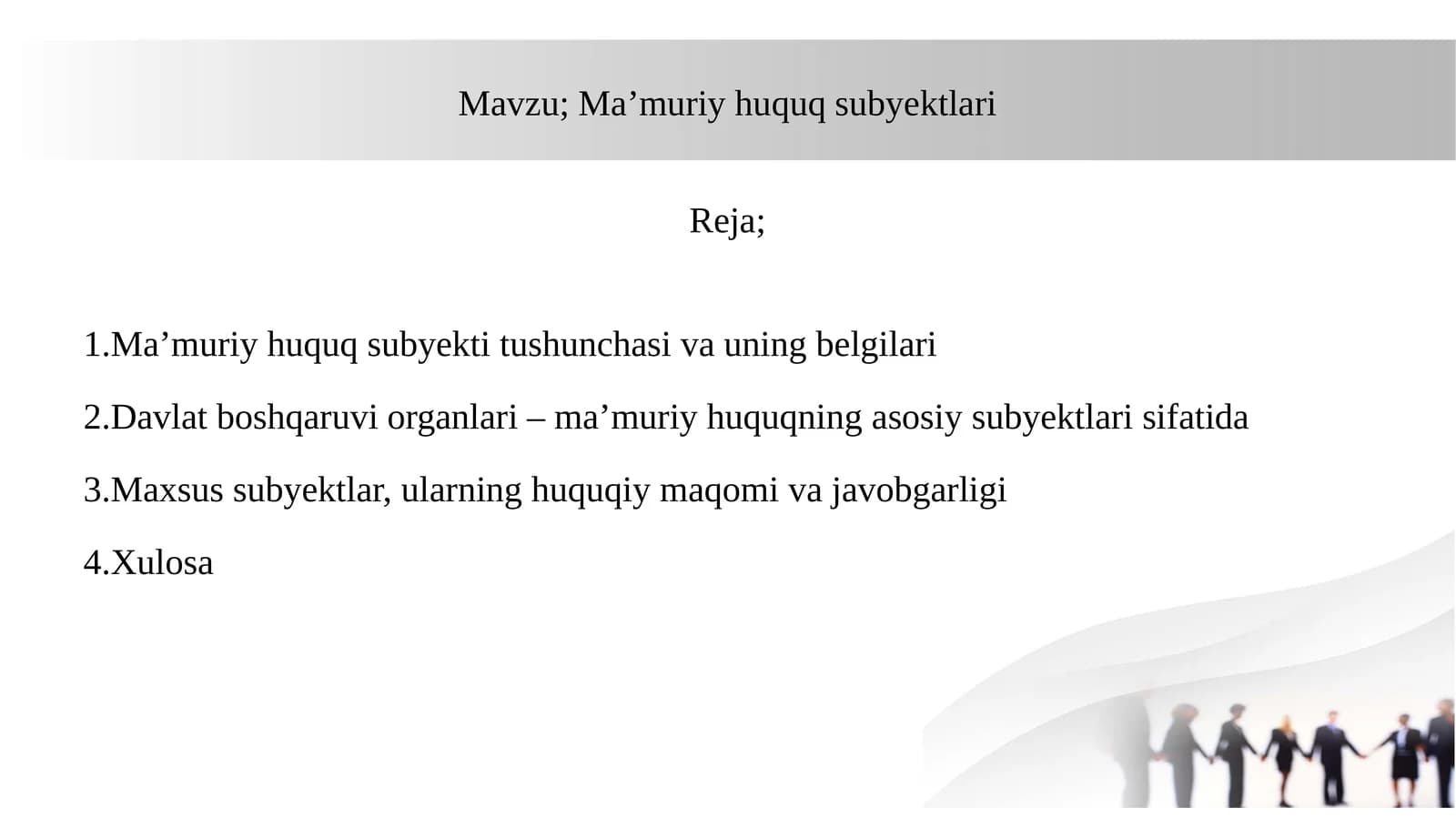 Ma’muriy huquq subyektlari