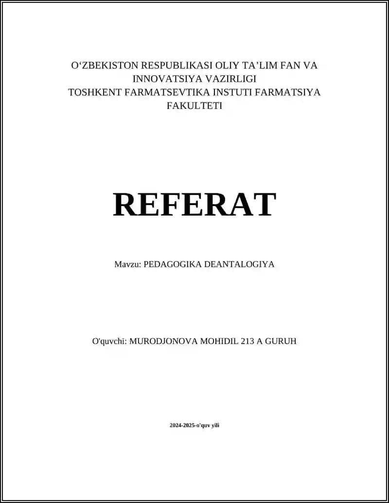 PEDAGOGIKA DEANTALOGIYA