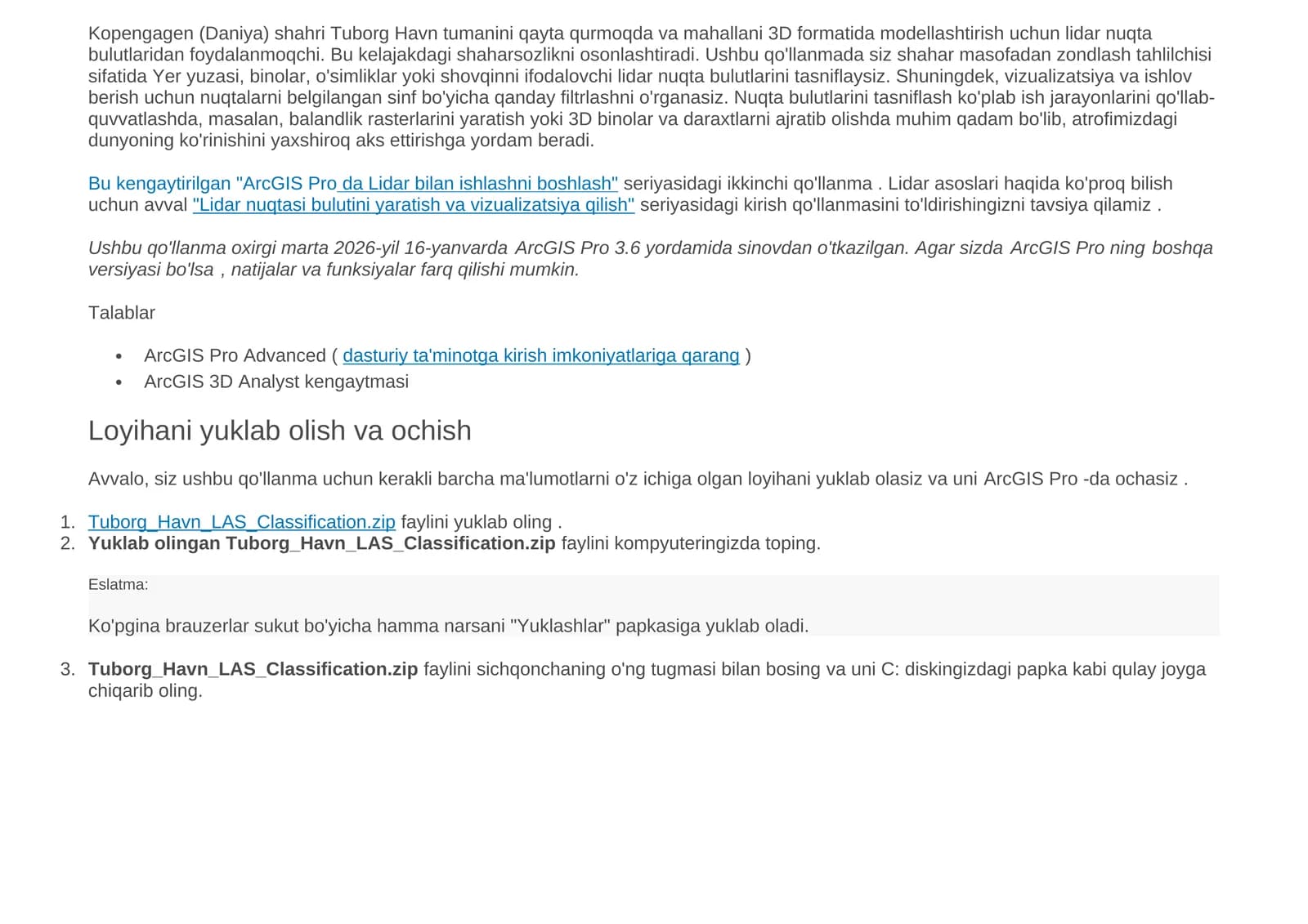 Kopengagen shahri Tuborg Havn tumanini 3D formatida modellashtirish