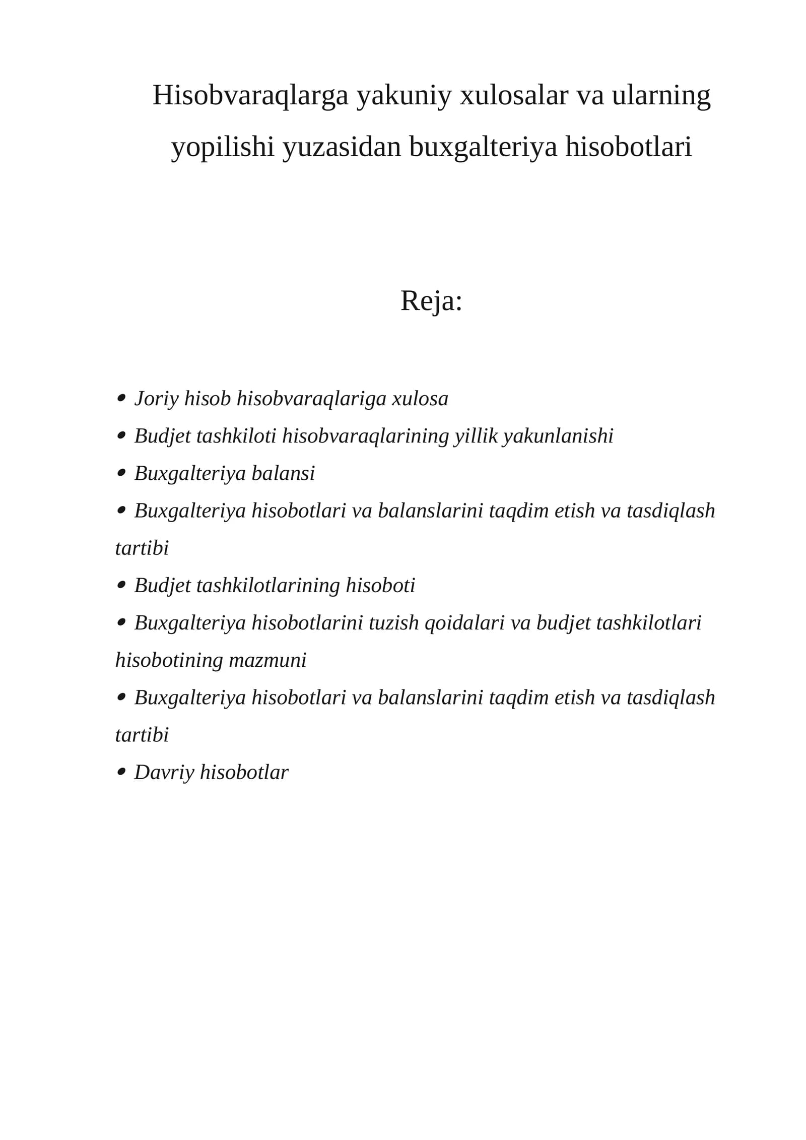 Buxgaltеriya Hisobotlari