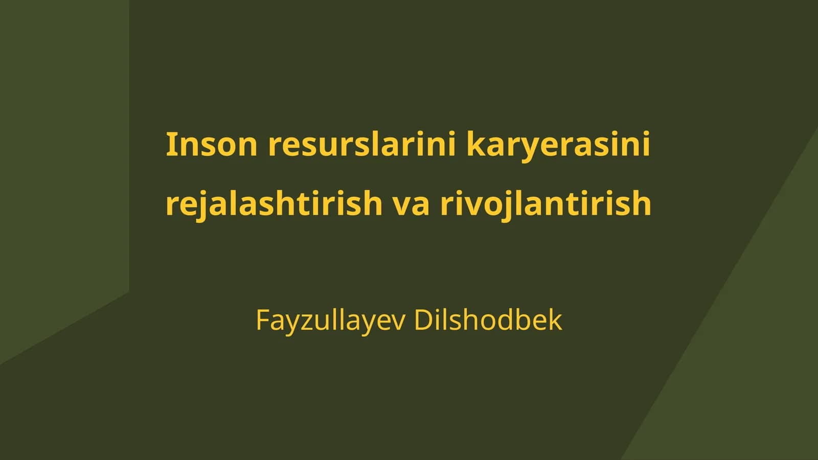 Karyera rejalashtirish va rivojlantirish