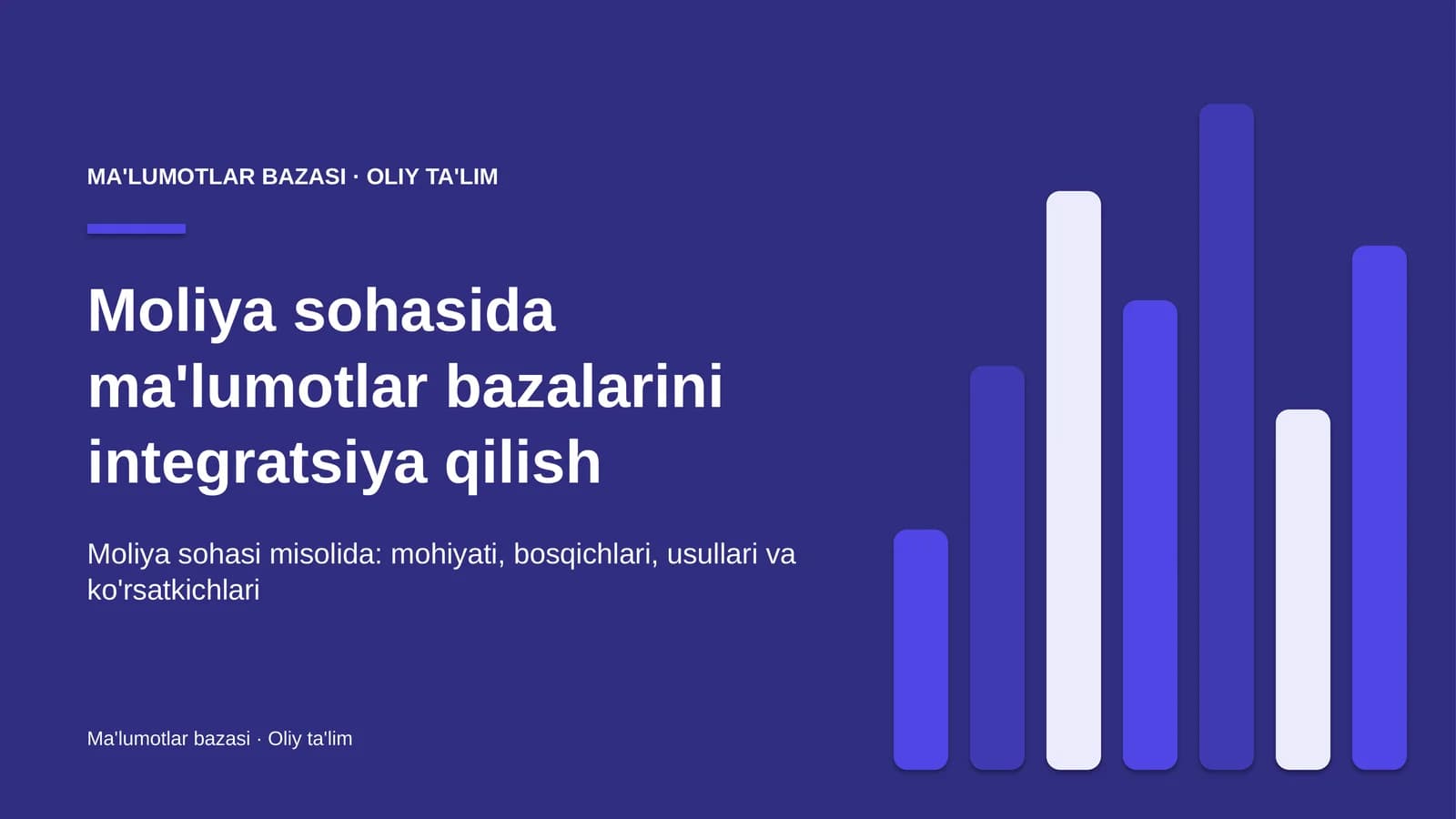 moliya sohasida ma'lumotlar bazalarini integratsiya qilish 6916