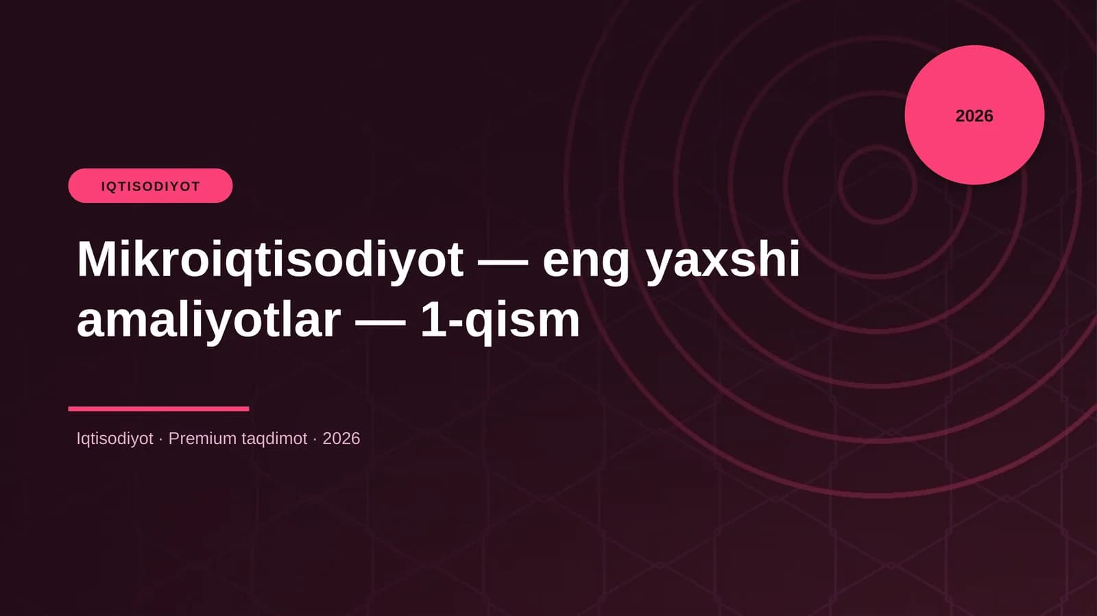 Mikroiqtisodiyot — eng yaxshi amaliyotlar — 1-qism