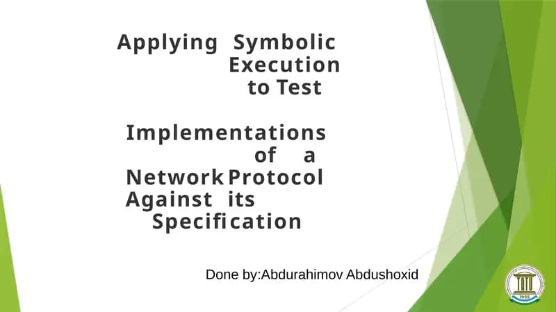 Applying Symbolic Execution to Test Implementations of a Network Protocol Against its Specification