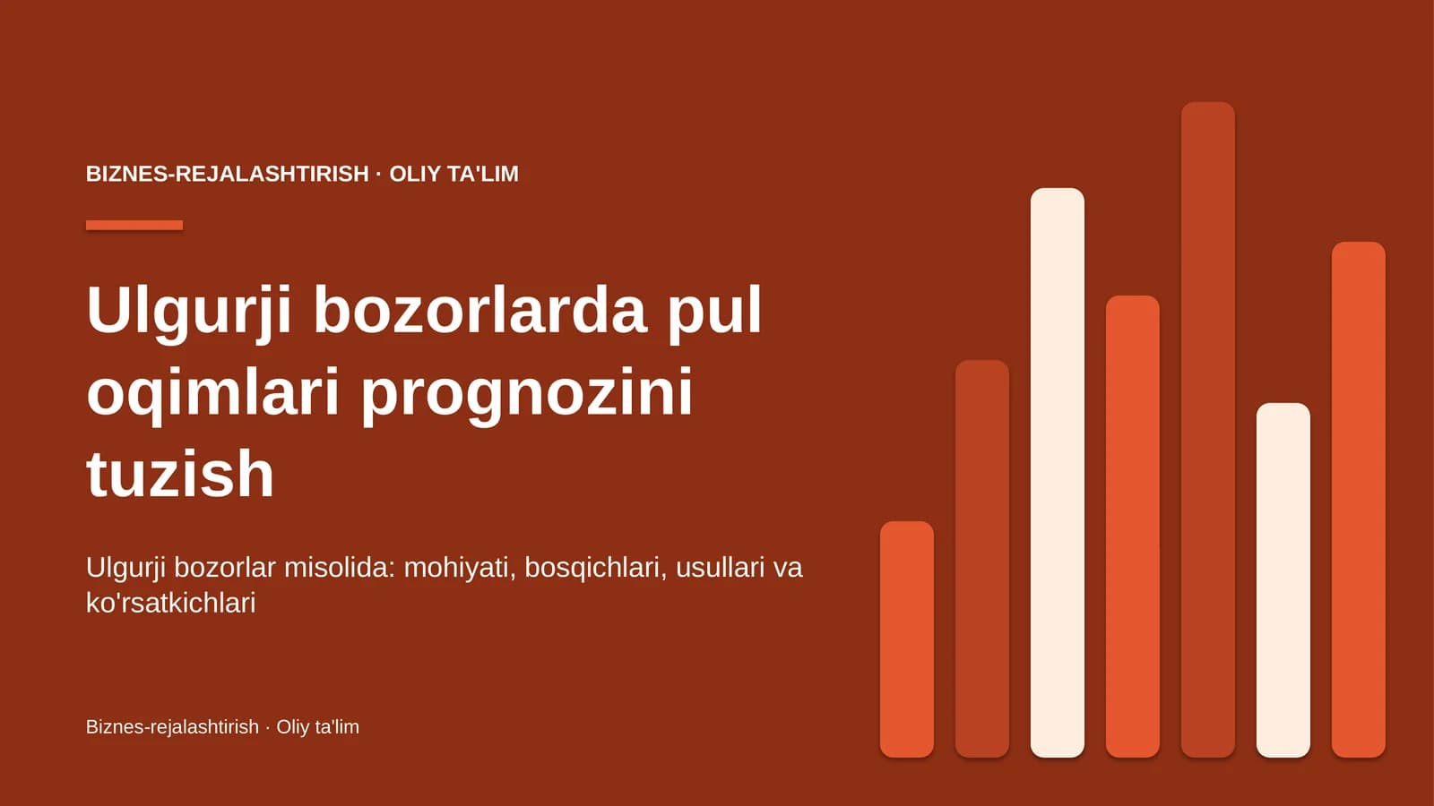 ulgurji bozorlarda pul oqimlari prognozini tuzish 4474