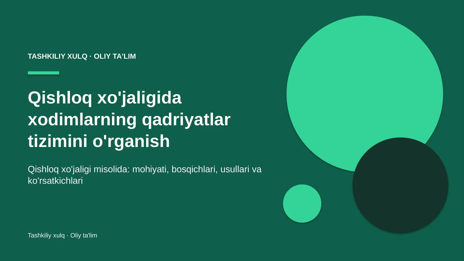 qishloq xo'jaligida xodimlarning qadriyatlar tizimini o'rganish 5310