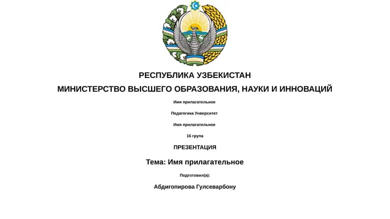 Имя прилагательное