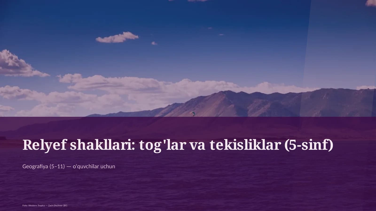 Relyef shakllari: tog'lar va tekisliklar (5-sinf)
