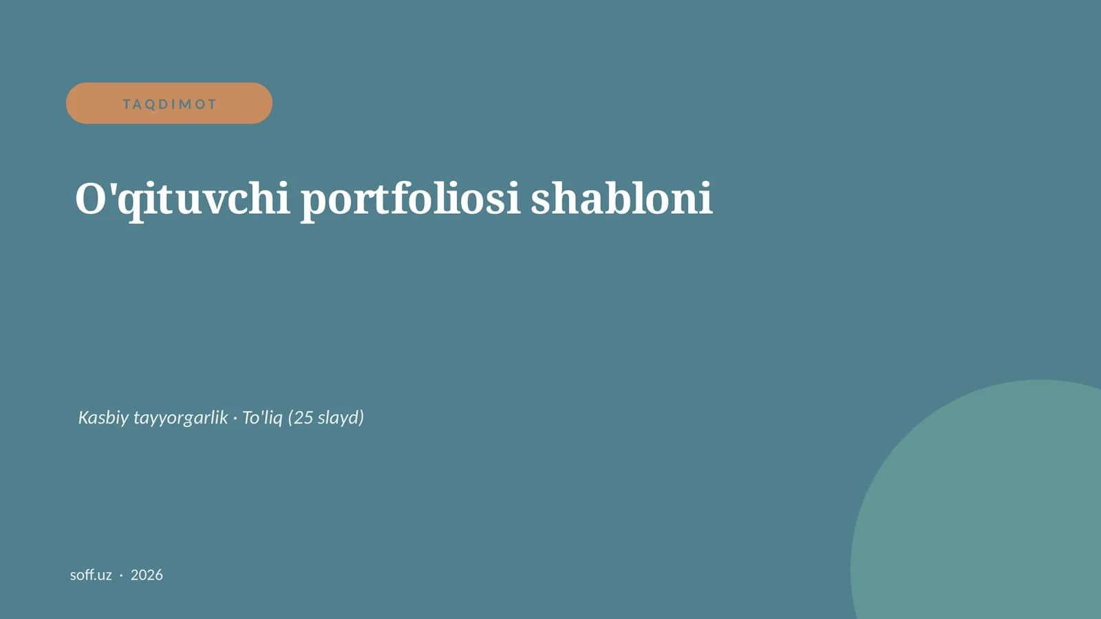 O'qituvchi portfoliosi shabloni