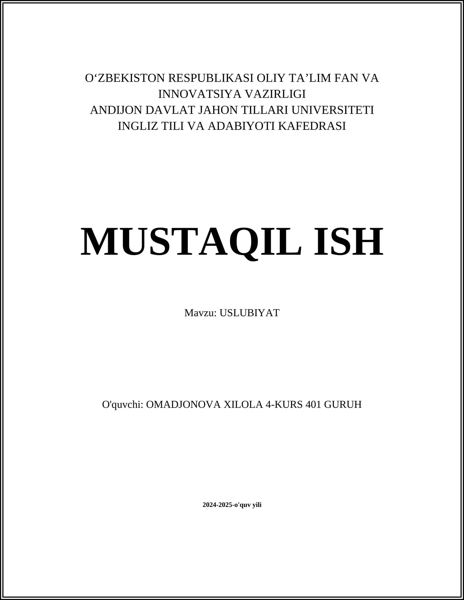 USLUBIYAT