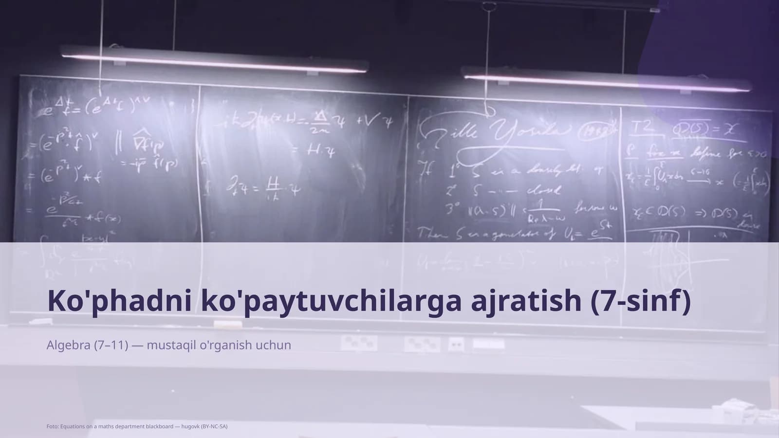 Ko'phadni ko'paytuvchilarga ajratish (7-sinf)