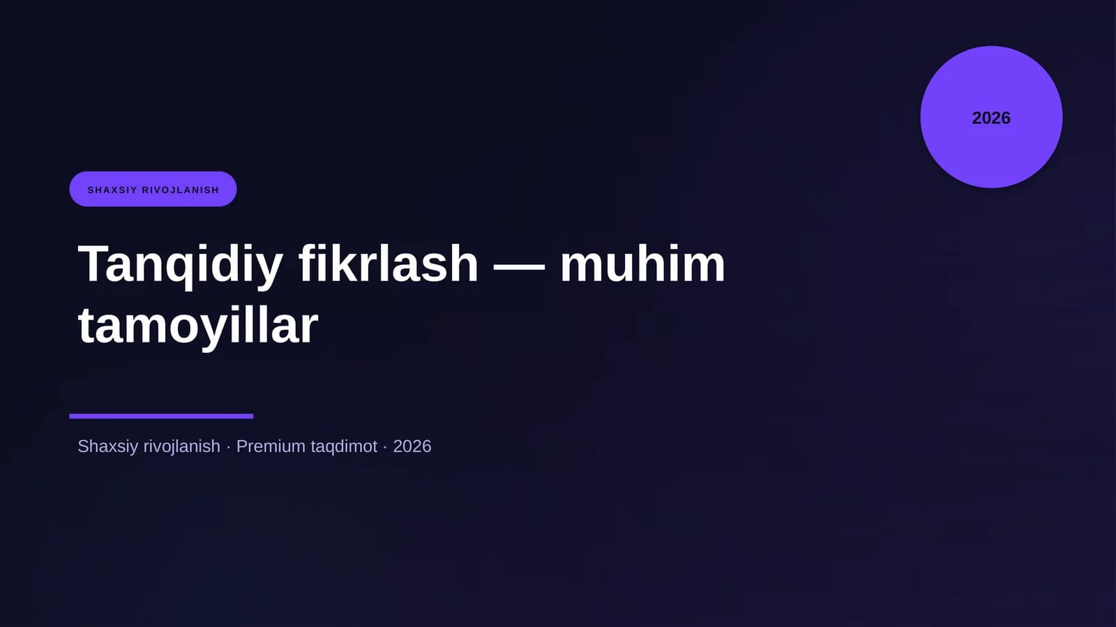 Tanqidiy fikrlash — muhim tamoyillar