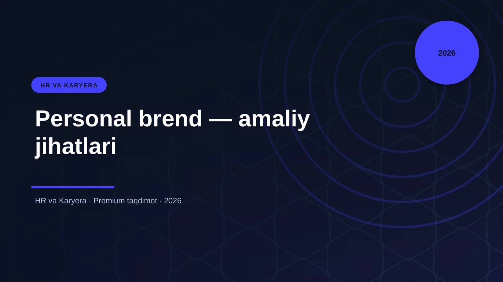Personal brend — amaliy jihatlari