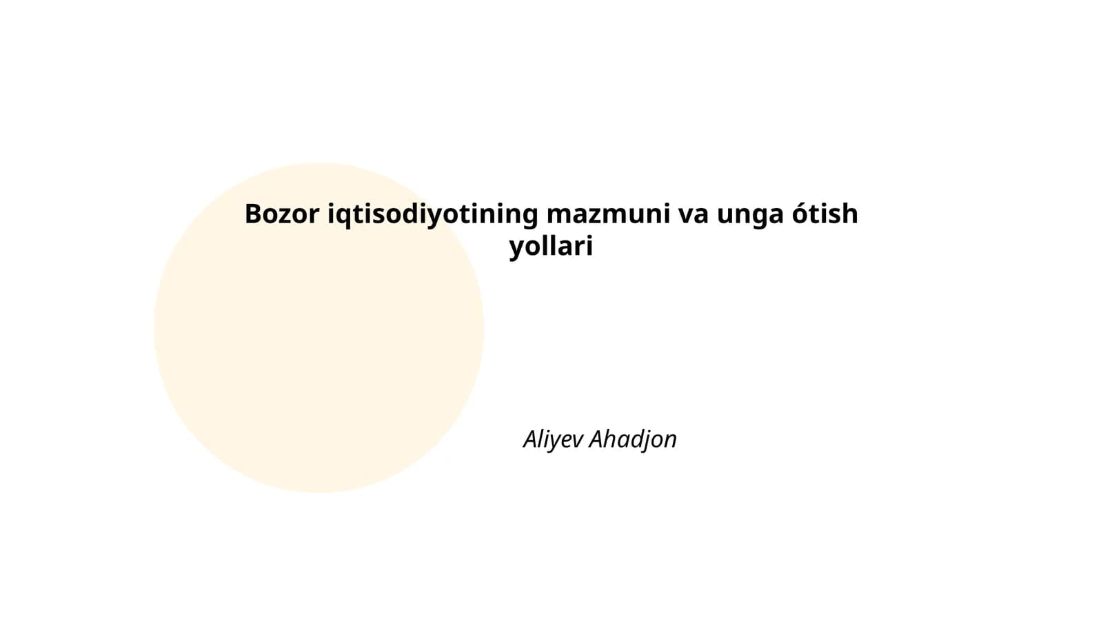 Bozor iqtisodiyotining mazmuni va unga ótish yollari