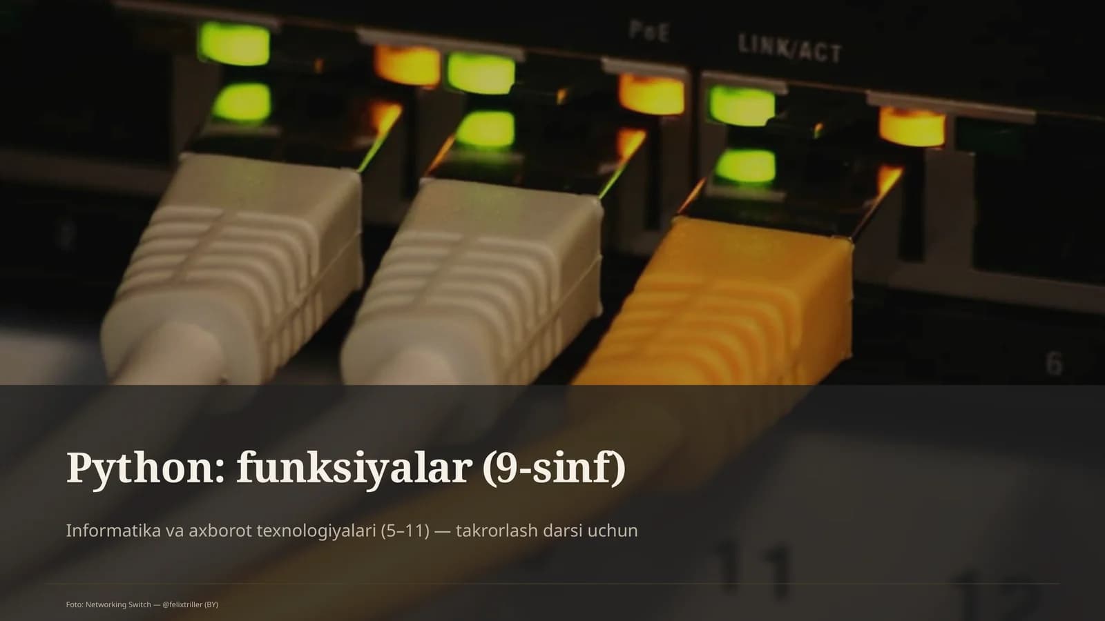 Python: funksiyalar (9-sinf)