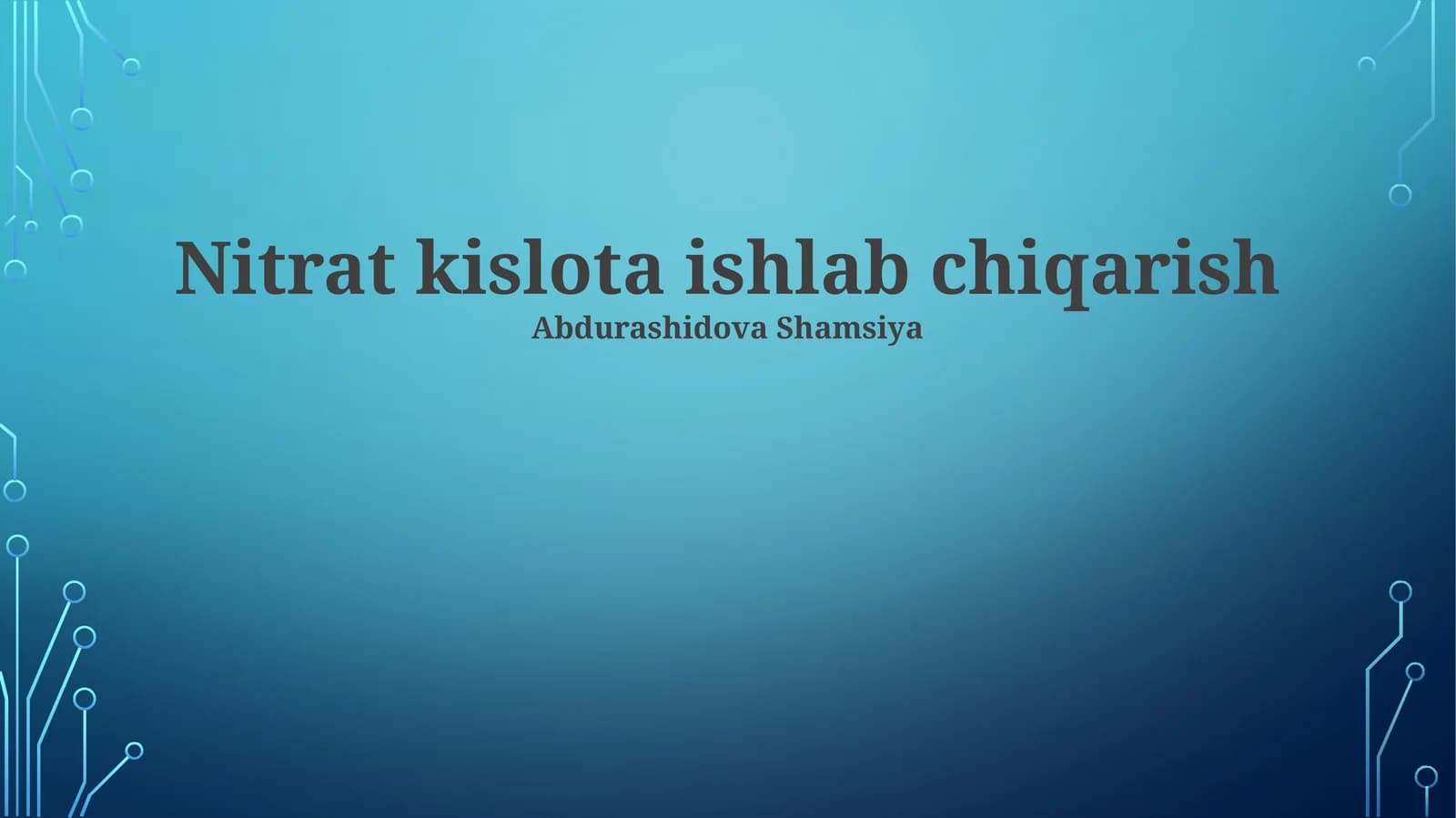 Azot kislotasi ishlab chiqarish