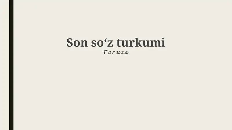 So'z turkumlari