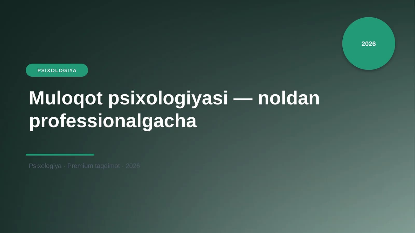 Muloqot psixologiyasi — noldan professionalgacha