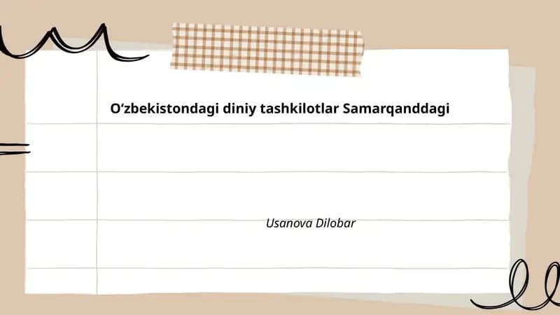 Samarqanddagi islom diniy tashkilotlarining tarixi