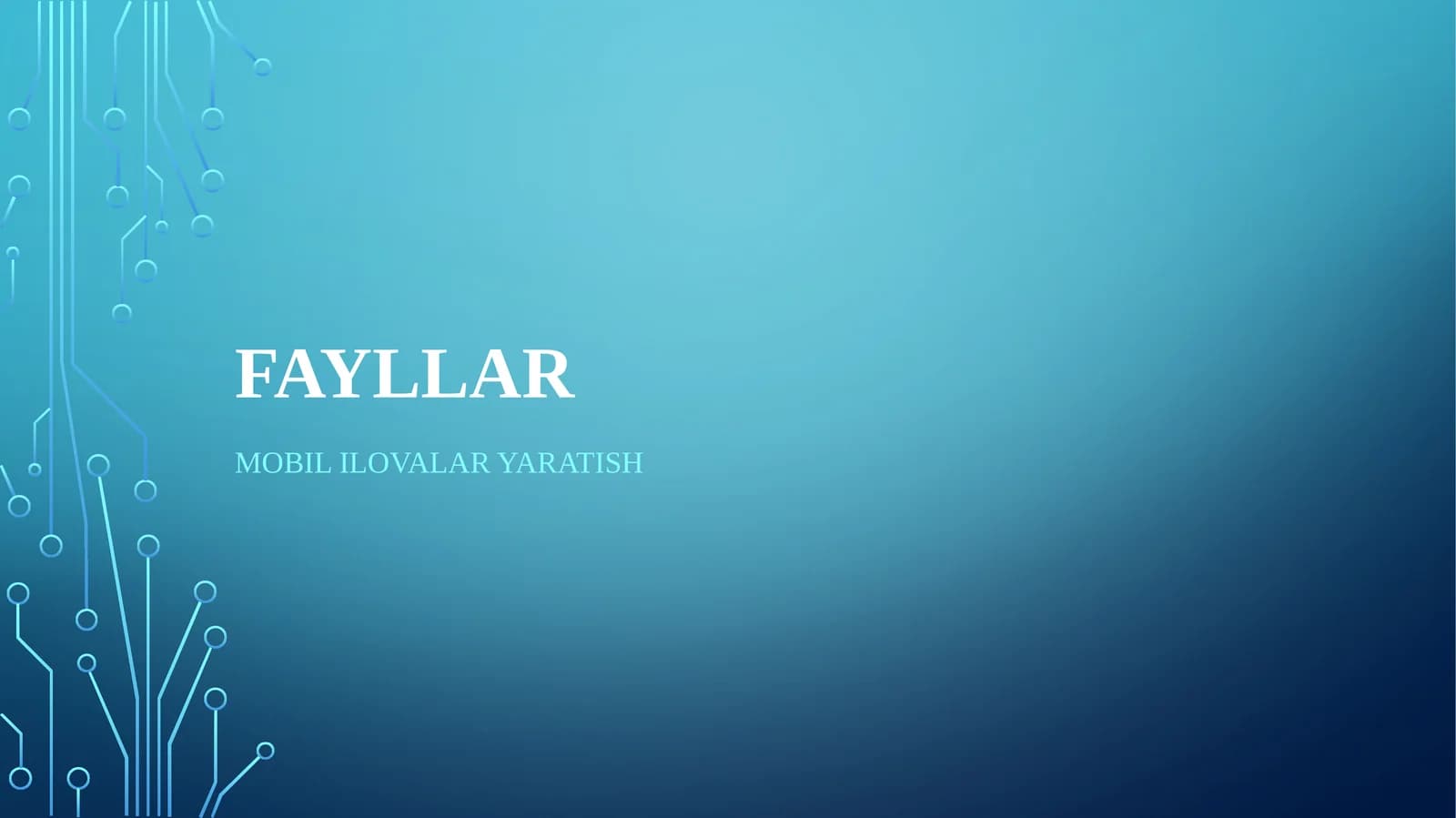 Android platformasida fayllarni o'qish, o'chirish va joylashtirish usullari