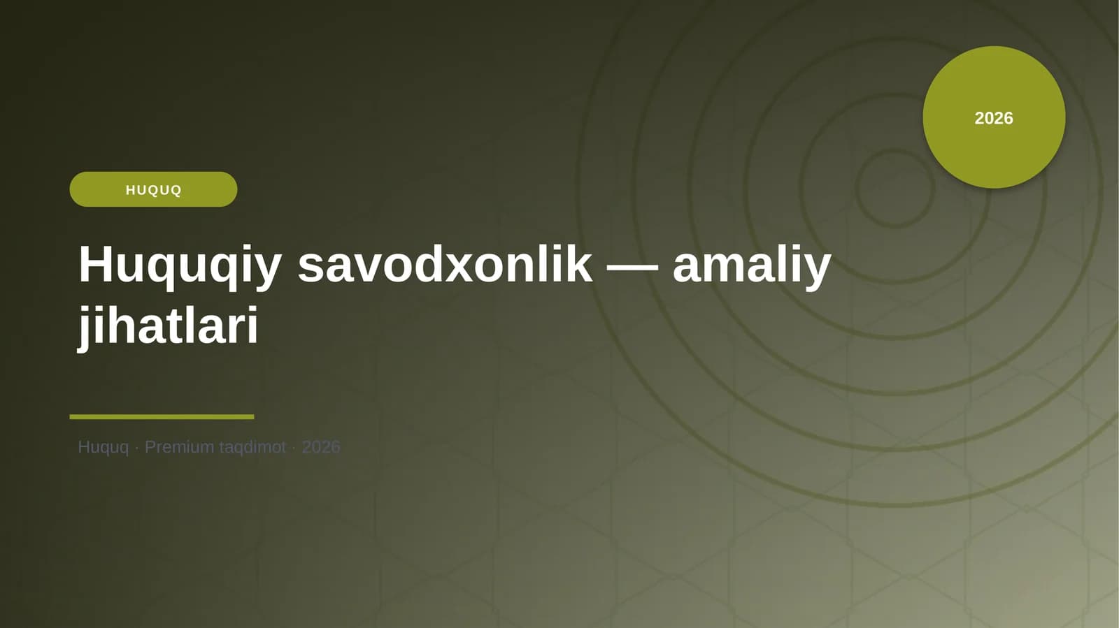 Huquqiy savodxonlik — amaliy jihatlari