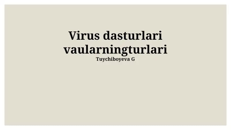 Virus dasturlari vaularningturlari