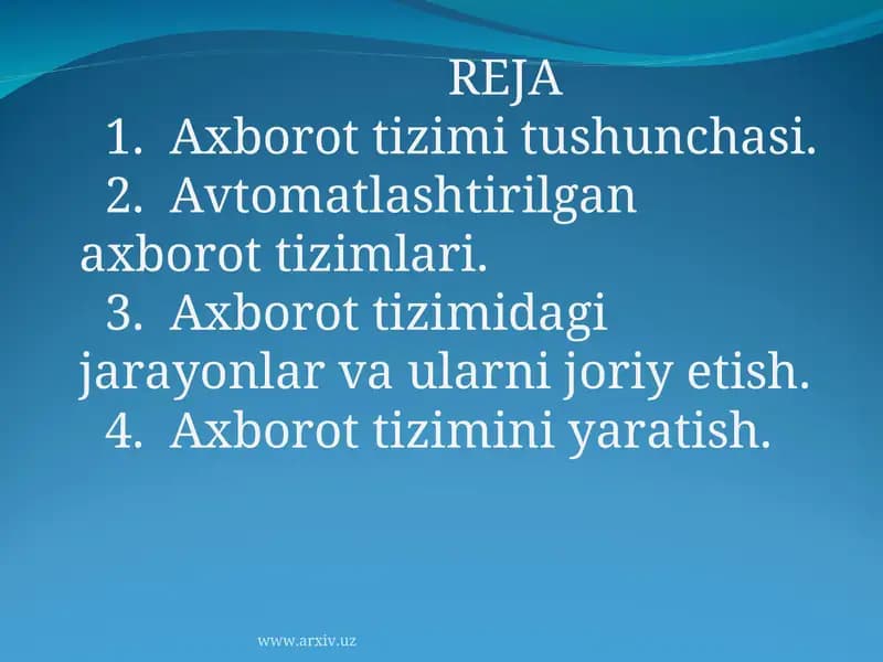 Axborot Tizimlari