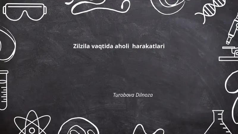 Zilzila vaqtida aholi harakatlari