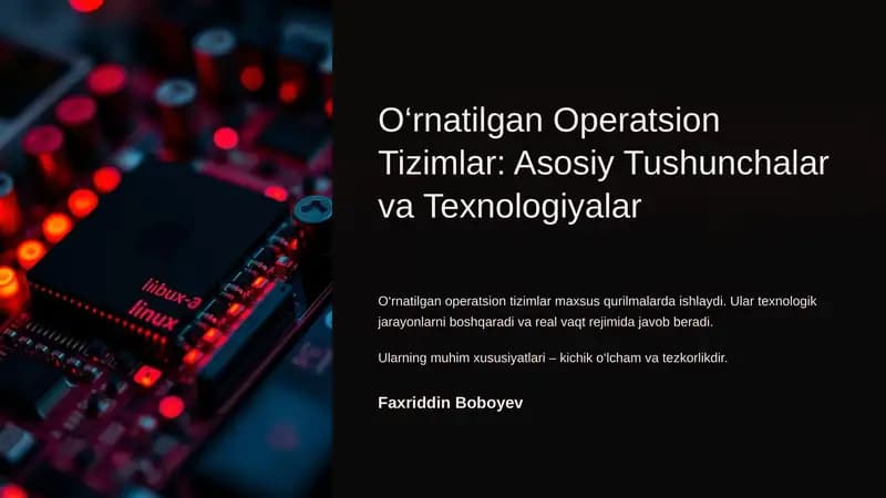 Ornatilgan Operatsion Tizimlar Asosiy Tushunchalar va Texnologiyalar