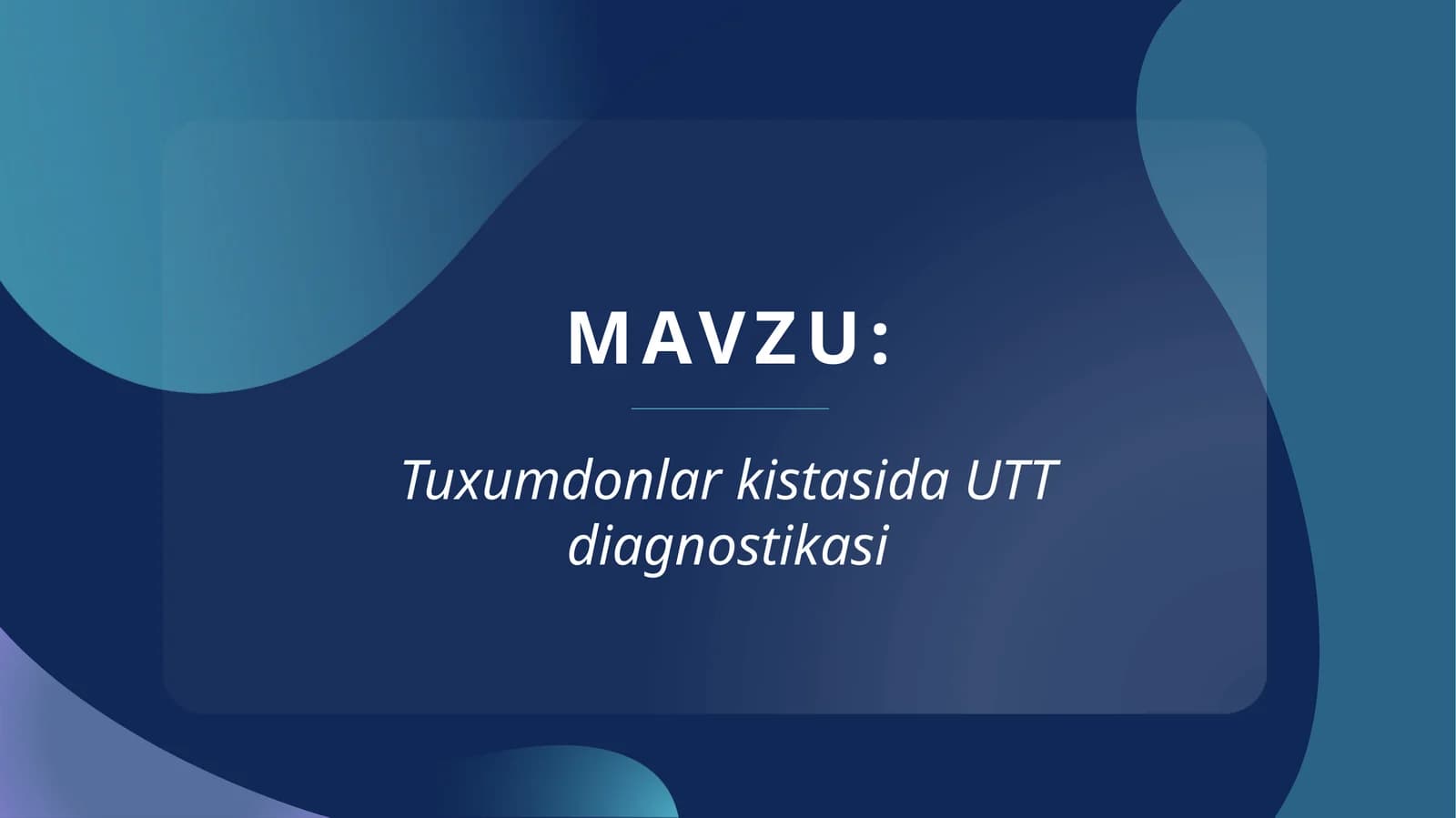 Tuxumdonlar kistasida UTT diagnostikasi