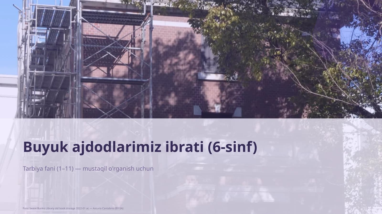 Buyuk ajdodlarimiz ibrati (6-sinf)