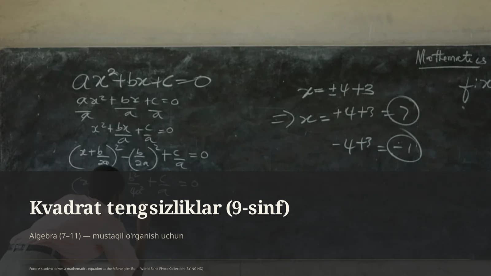 Kvadrat tengsizliklar (9-sinf)