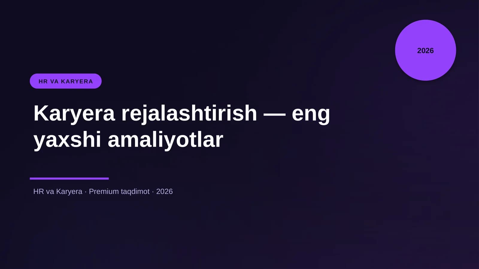 Karyera rejalashtirish — eng yaxshi amaliyotlar