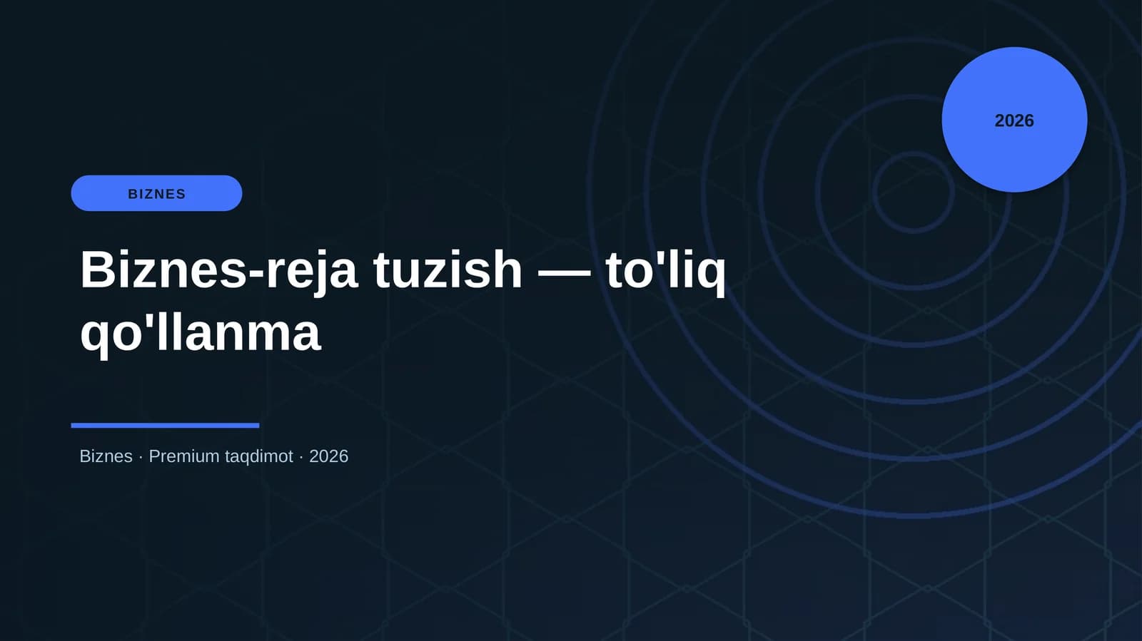 Biznes-reja tuzish — to'liq qo'llanma