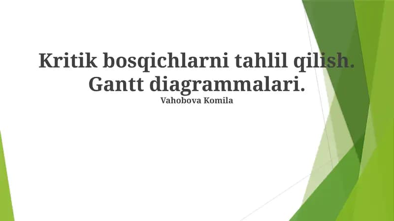 Gantt Diagrammalari