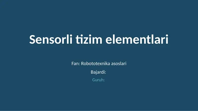 Sensorli tizimlar