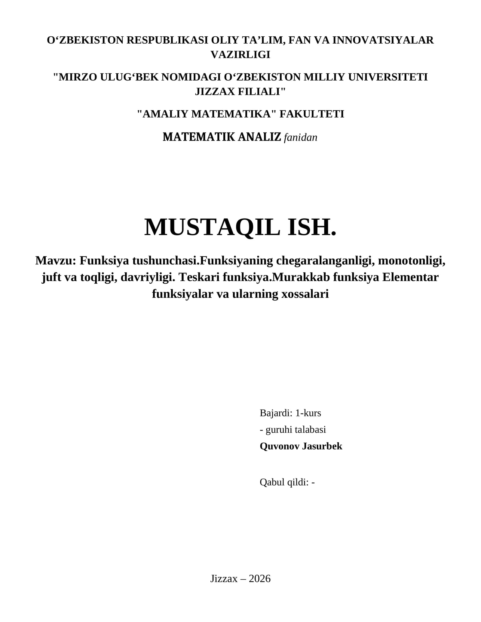 HAQIQIY SON TUSHUNCHASI. SONLI TO‘PLAMLAR. SONLAR KETMA-KETLIGINING LIMITI. YAQINLASHUVCHI KETMA-KETLIKLARNING XOSSALARI