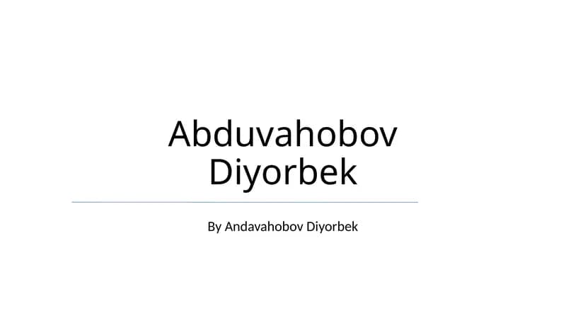 Diyorbek Abduvahobov