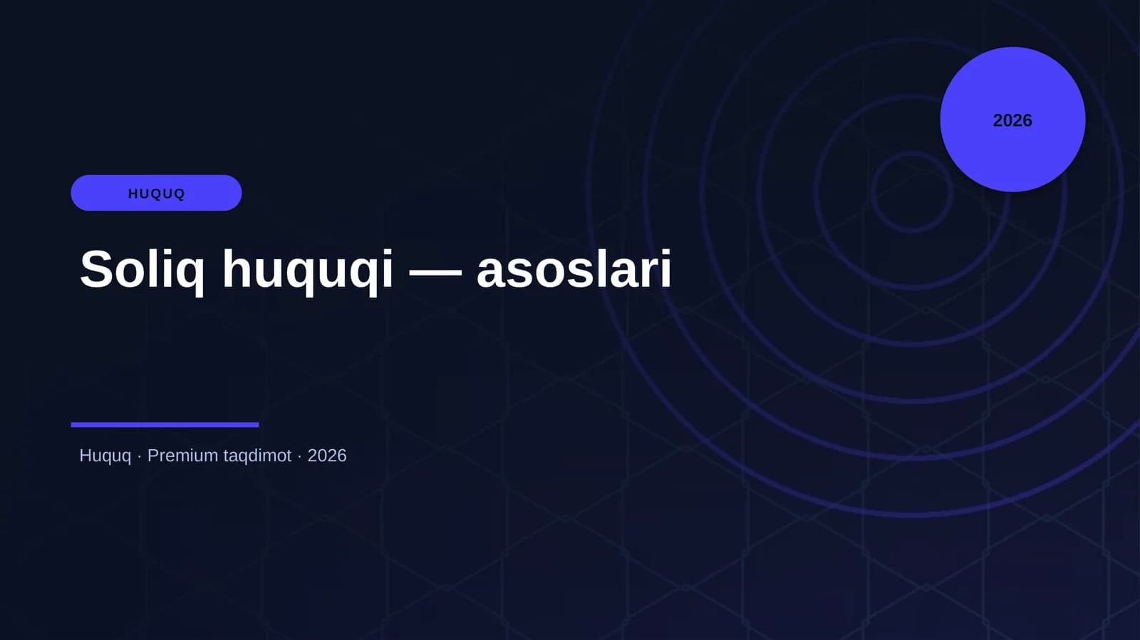 Soliq huquqi — asoslari