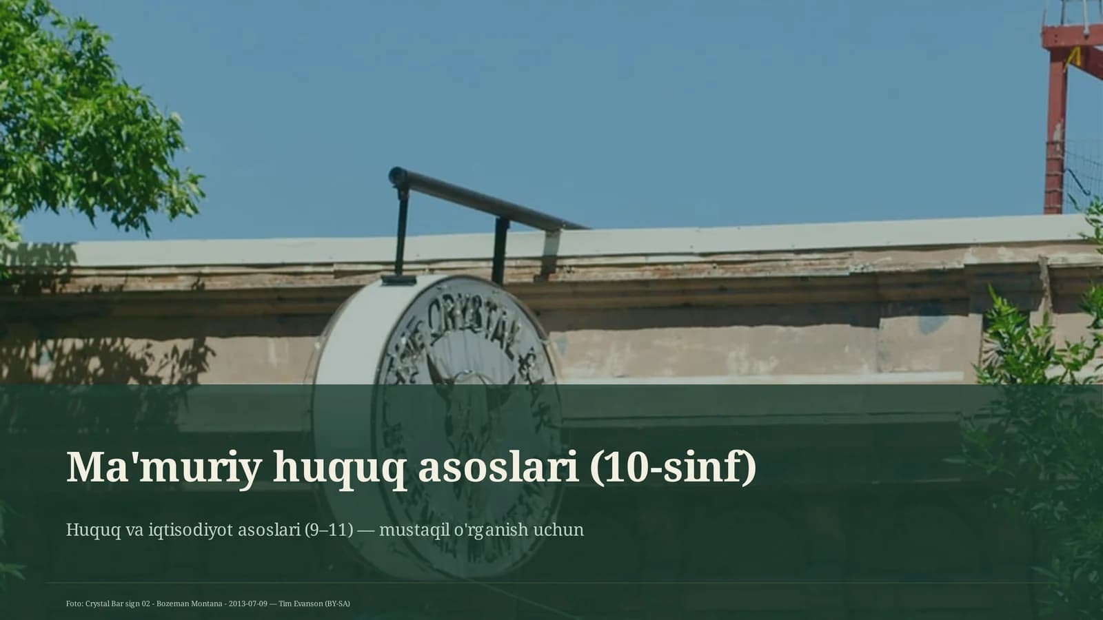 Ma'muriy huquq asoslari (10-sinf)