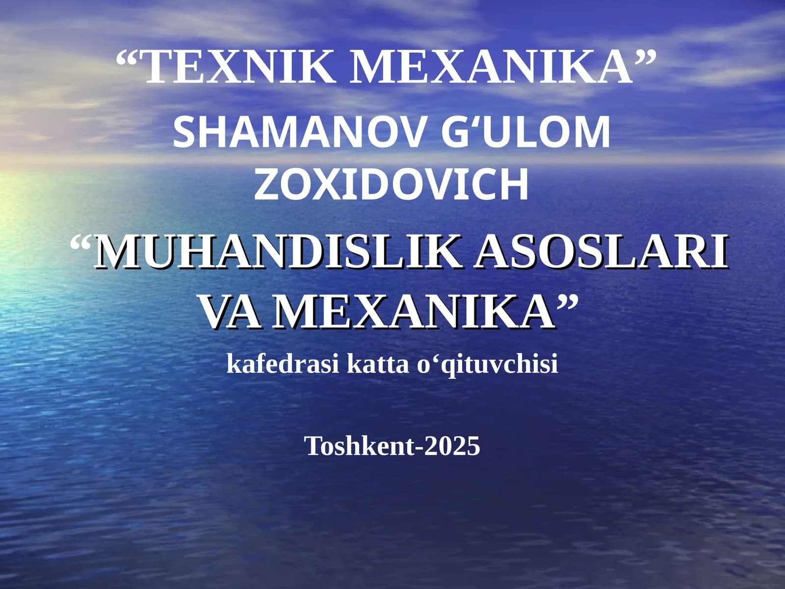 TEXNIK MEXANIKA