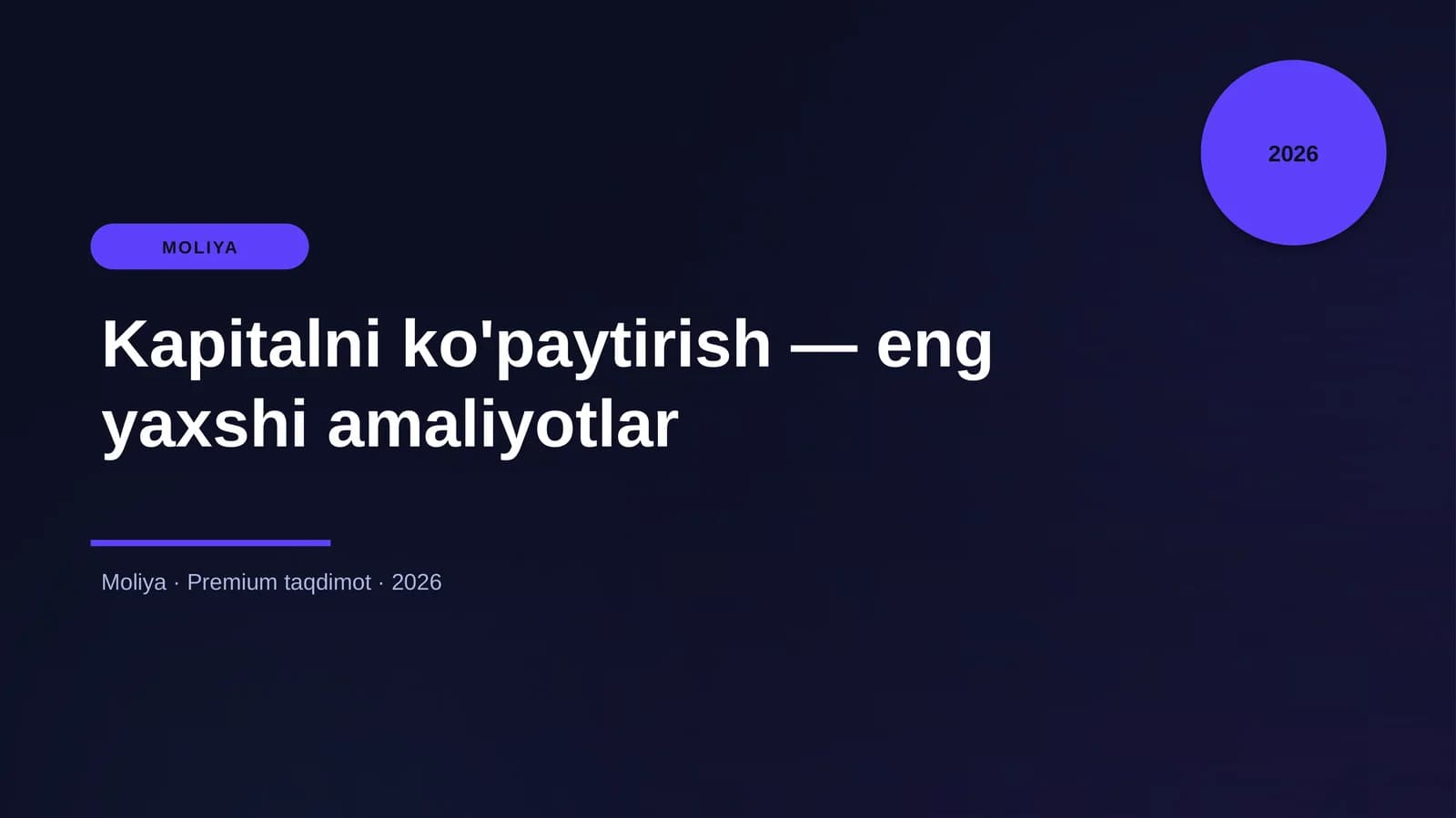 Kapitalni ko'paytirish — eng yaxshi amaliyotlar