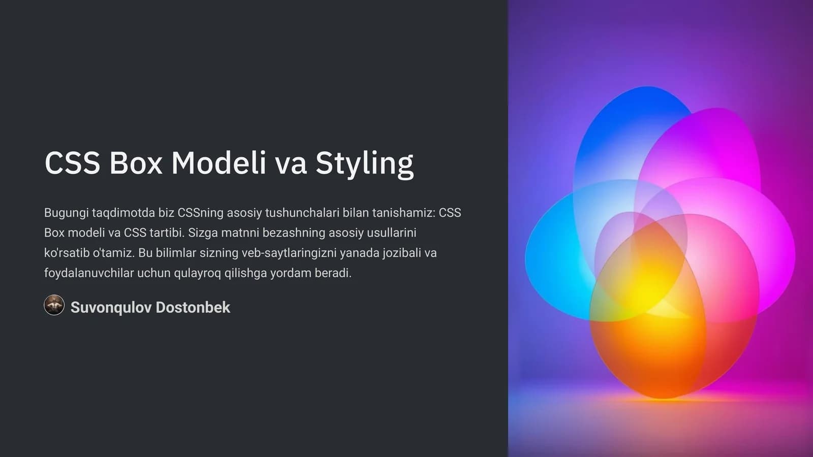 CSS Box Modeli va Styling