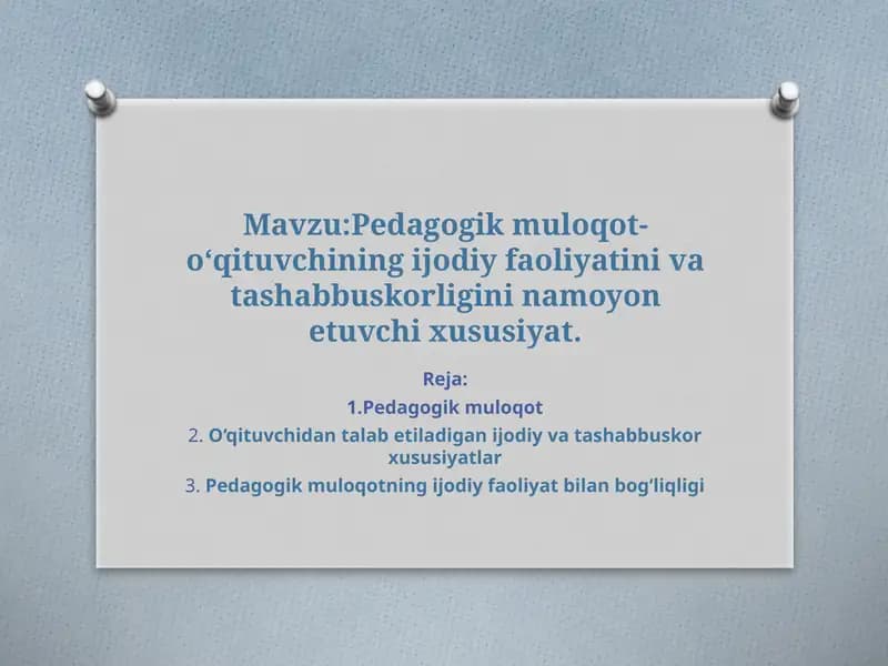 Pedagogik Muloqot