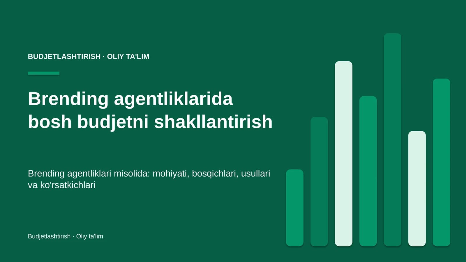 brending agentliklarida bosh budjetni shakllantirish 3308