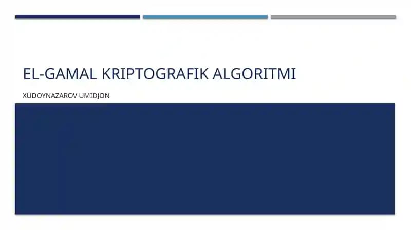 El-Gamal kriptografik algoritmi